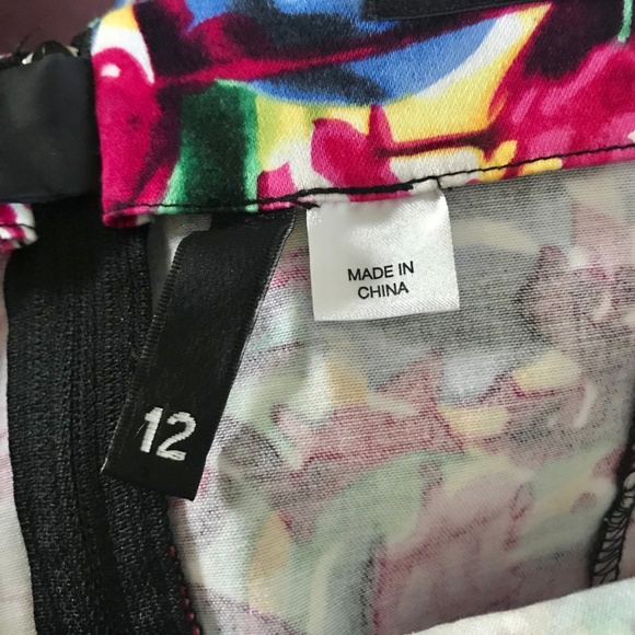 H&M / Colorful Strapless Fitted Dress / SZ 12 - Picture 5 of 6